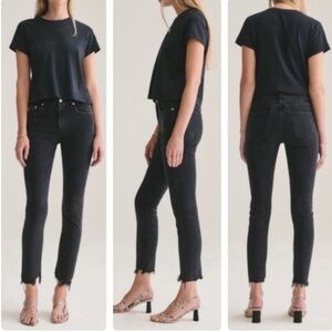 Agolde Black Raw Hem Toni Jeans- 24